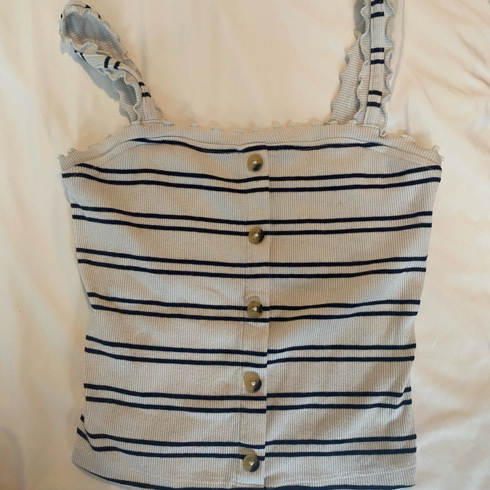 Aeropostale Striped Ruffle Tank - Picture 3 of 6